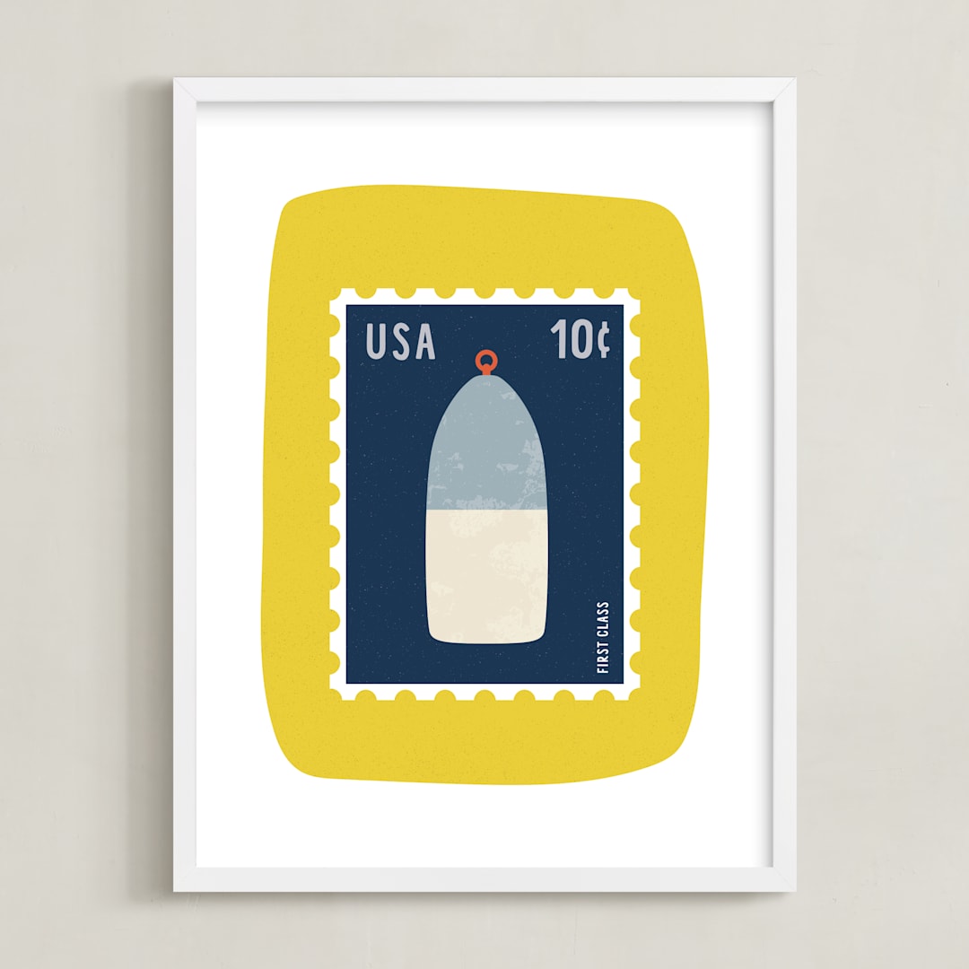 "Oh Buoy" - Art Print in Sunshine by Nadia Hassan - Framed