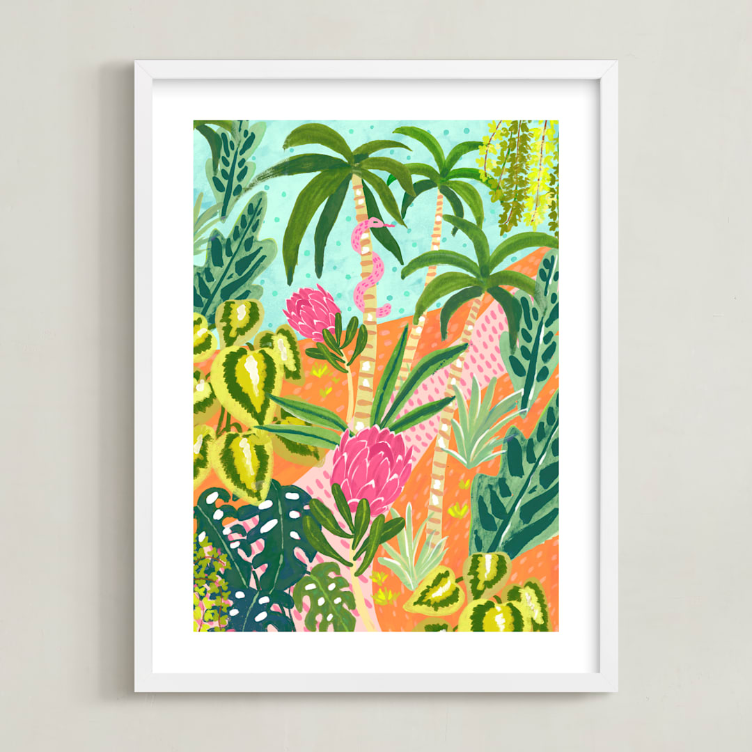 "Magic Jungle" - Art Print in Original by Sara Berrenson - Framed