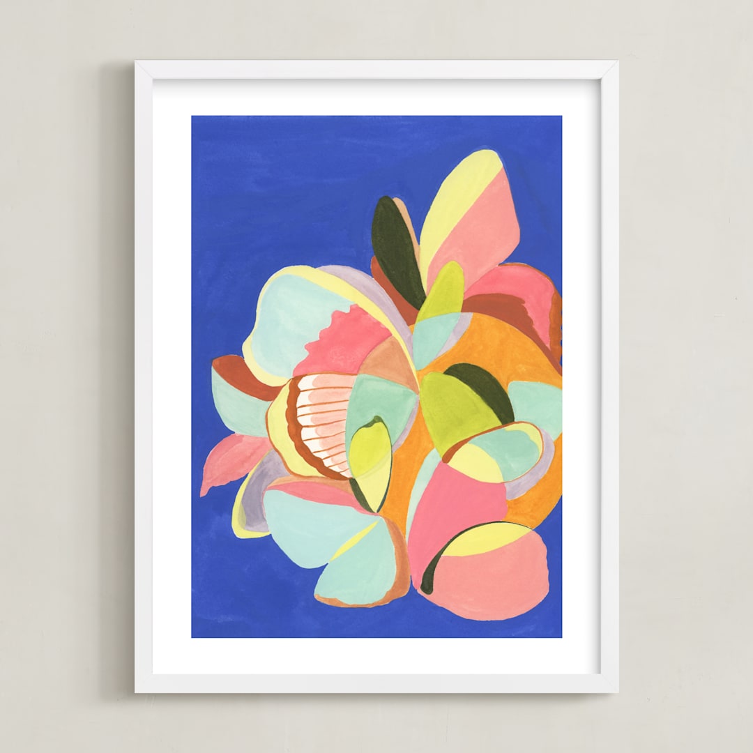 "Butterfly Dream" - Art Print in Cobalt Blue by Eunmee Studio - Framed