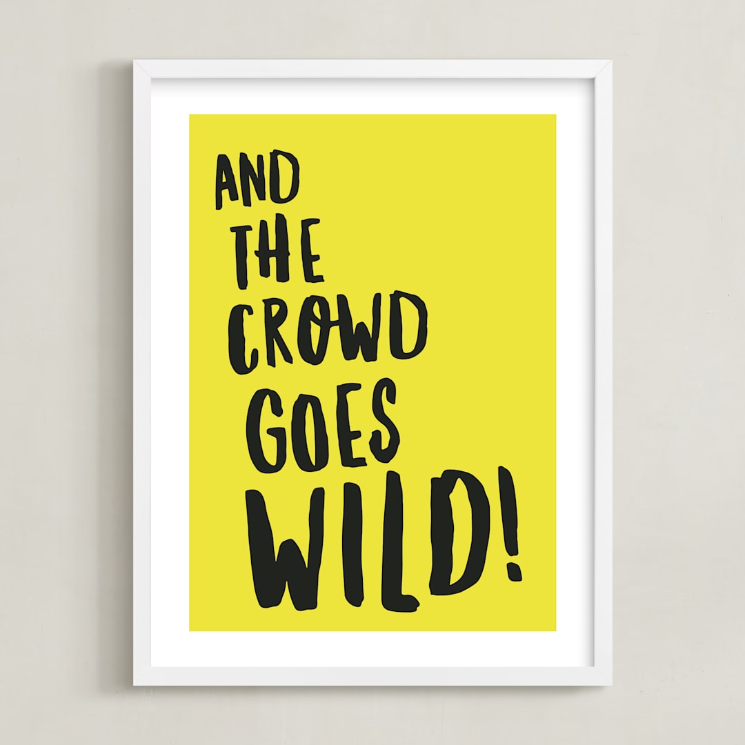 "Buzzer Beater" - Art Print in Lemon Lime by Keen Peachy - Framed