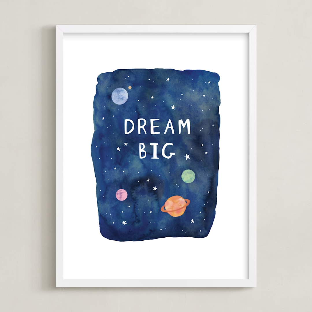 "Galactic Inspiration II" - Art Print in Navy by Creo Study - Framed