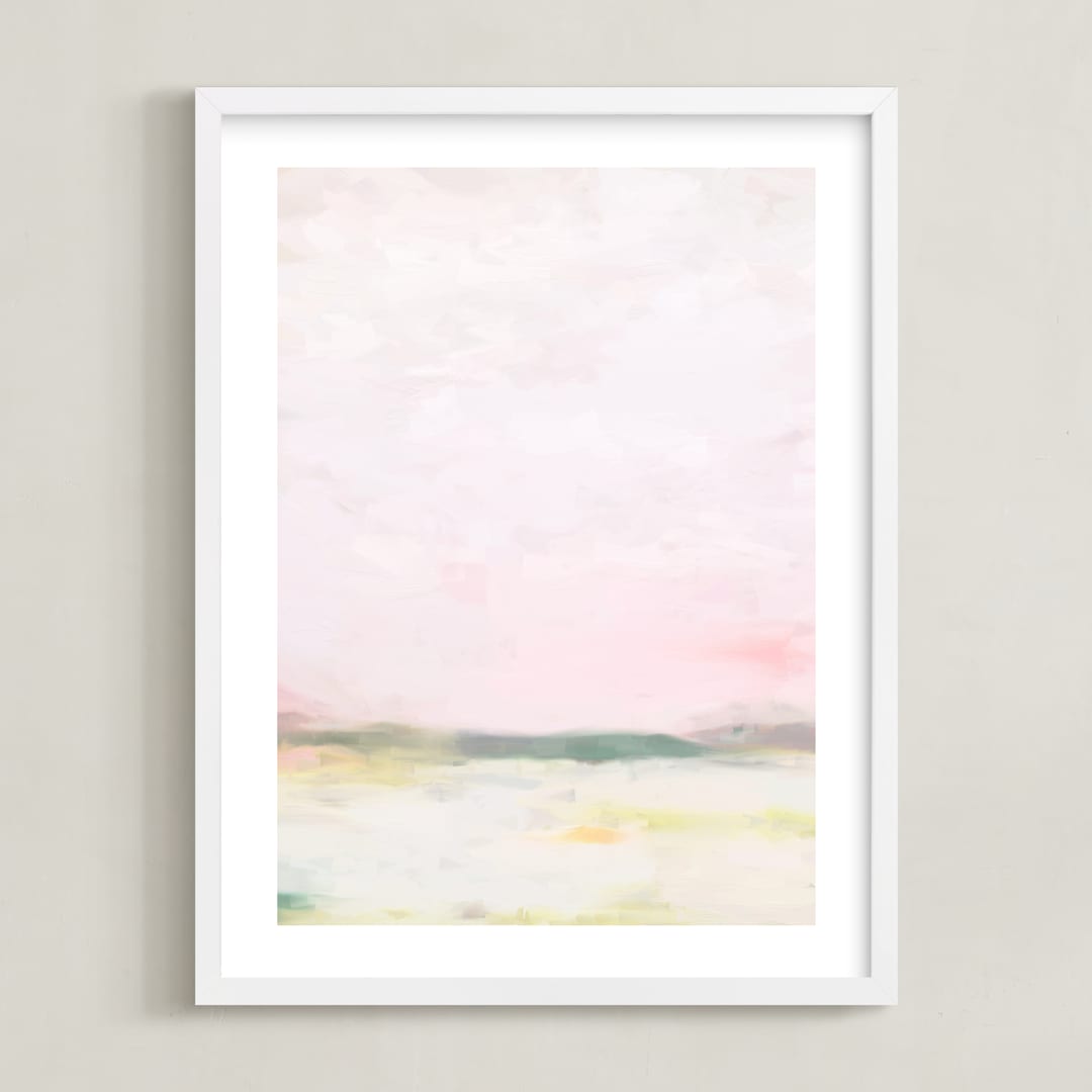 "Bubblegum Dreams 1" - Art Print in Bubblegum Pink by Amy Hall - Framed