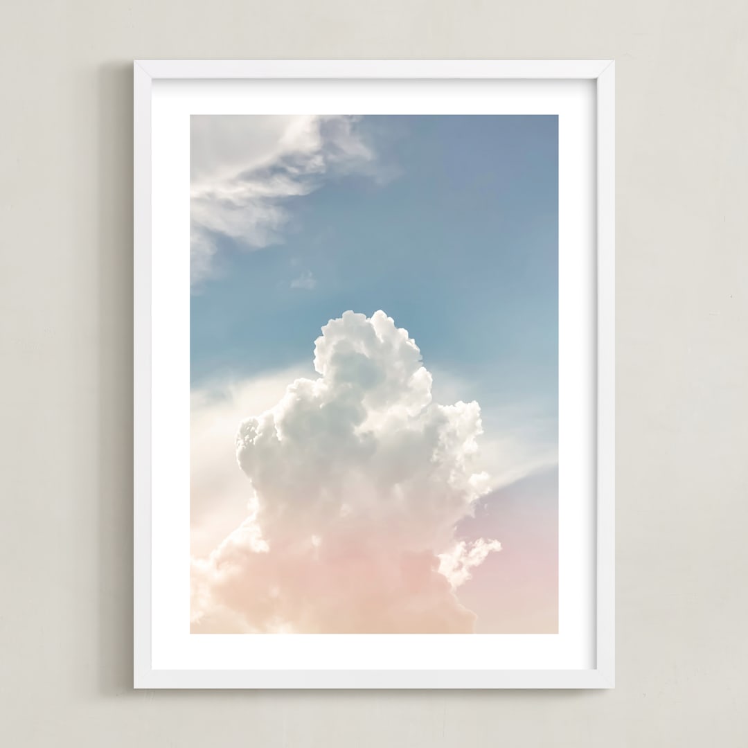 "Enchanted Cloud" - Art Print in Cotton Candy Mist by Melissa Agular - Framed