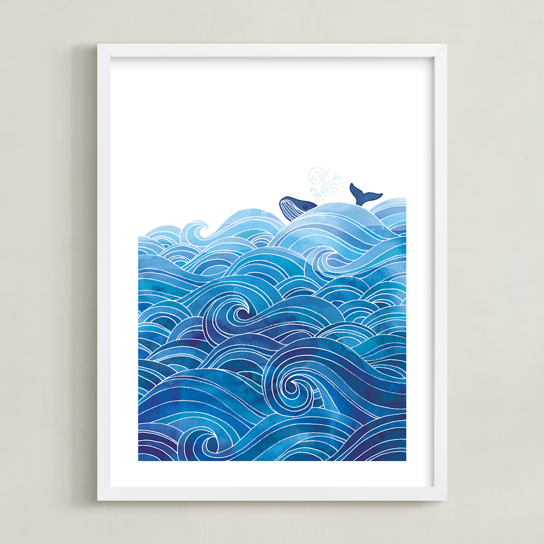"seas the day" - Art Print in Ocean by Stardust Design Studio - Framed