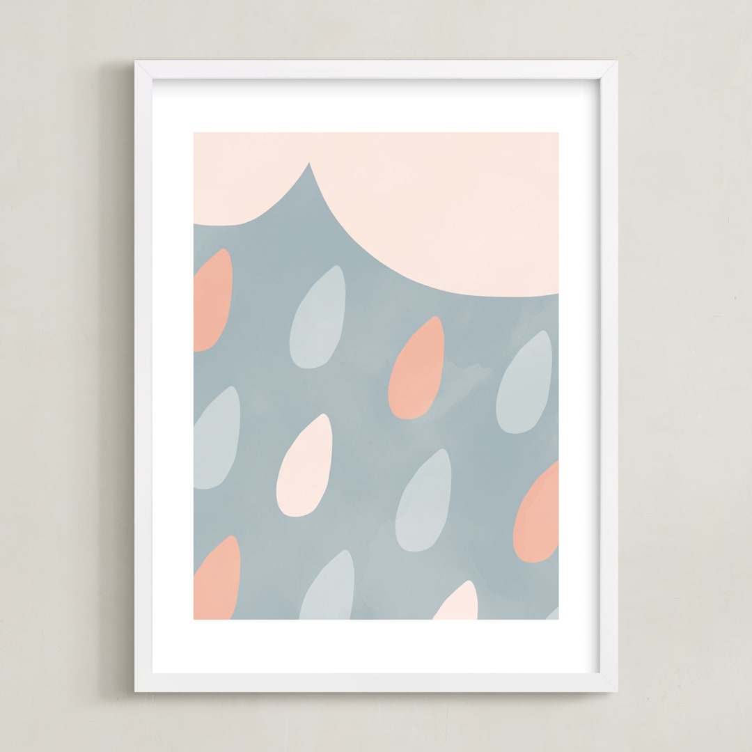 "Spring Rain" - Art Print in Blush by Iveta Angelova - Framed