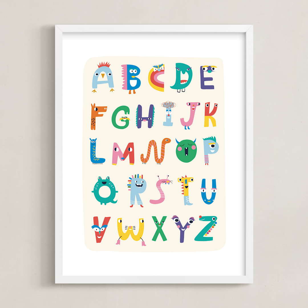 "ABC Buddies" - Art Print in Candy Shop by Nadia Hassan - Framed
