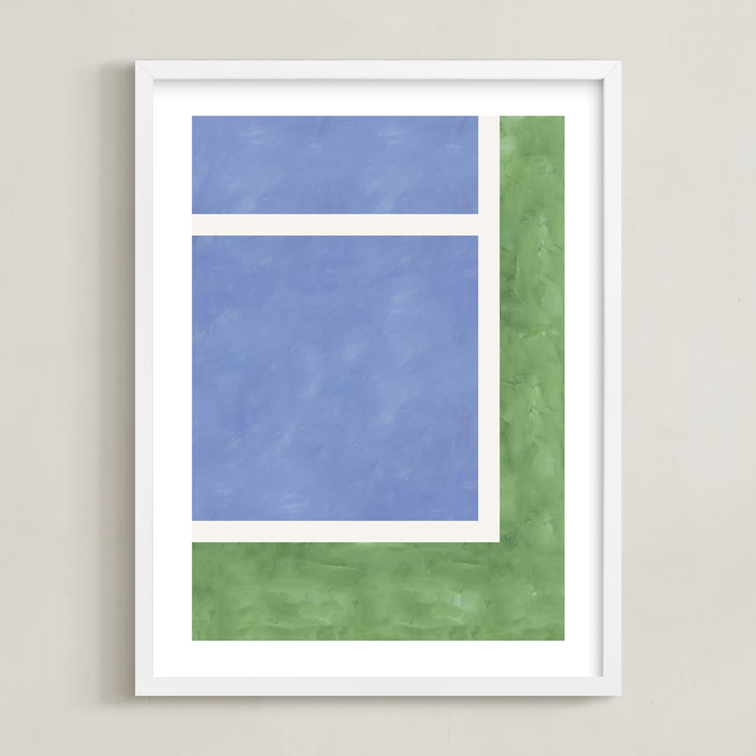 "Your Serve 2" - Art Print in Blue Deuce by Alicia Abla - Framed