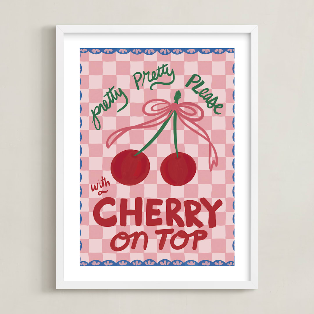 "Piccole Gioie 4" - Art Print in Cherry Blossom by Jenna Holcomb - Framed