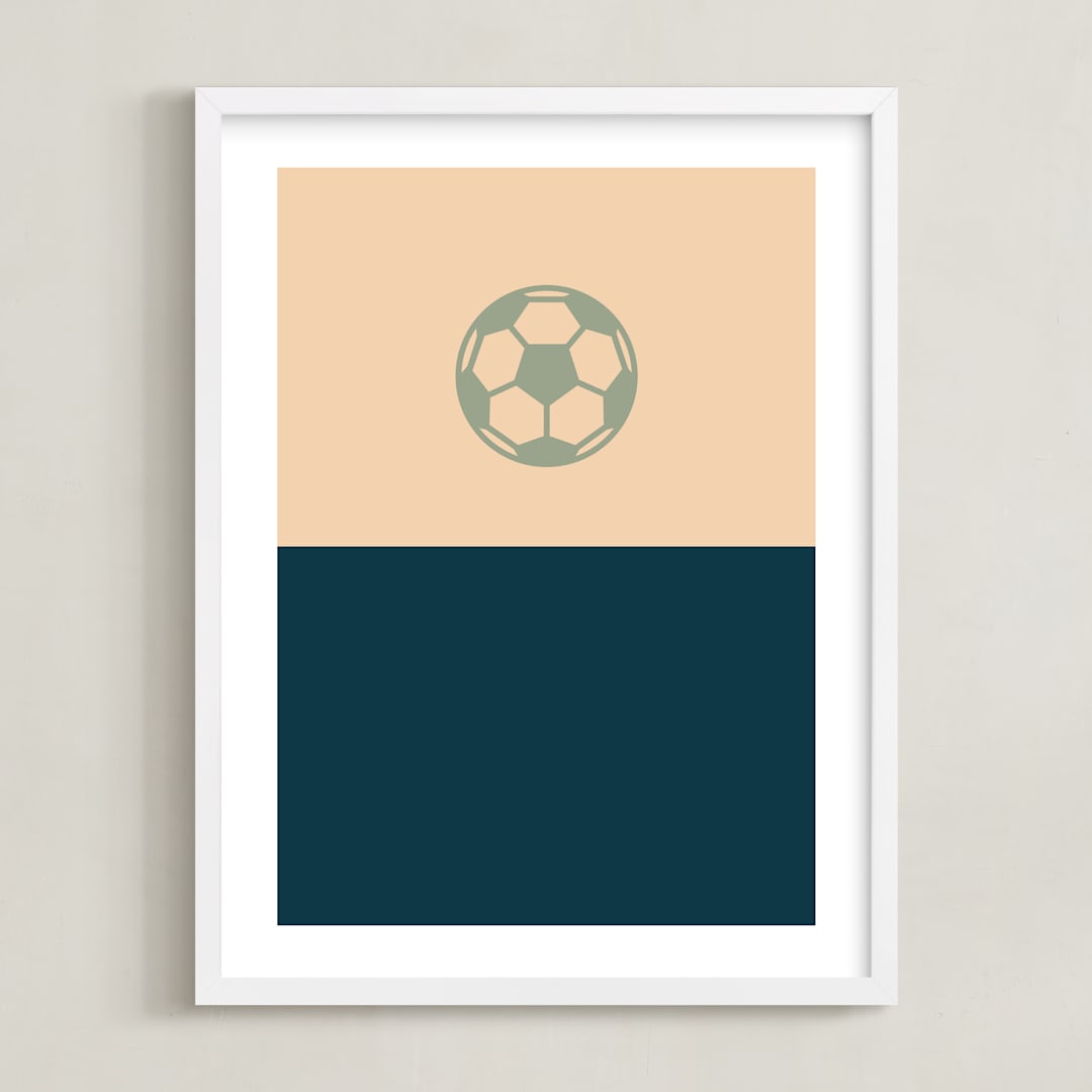 "3 Season Sport | Soccer" - Art Print in Navy by pacifica project - Framed