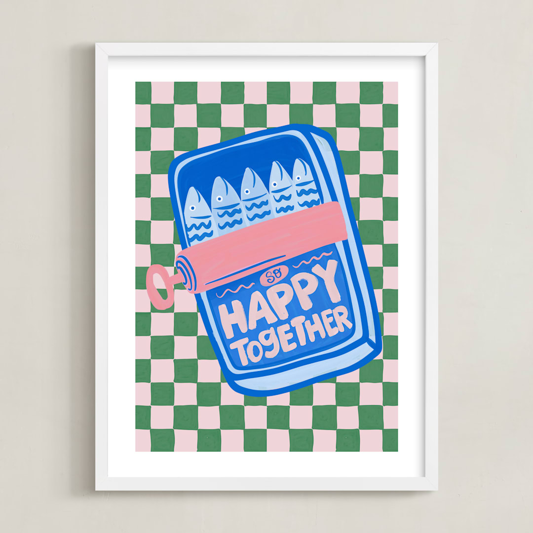 "Piccole Gioie 1" - Art Print in Sea by Jenna Holcomb - Framed