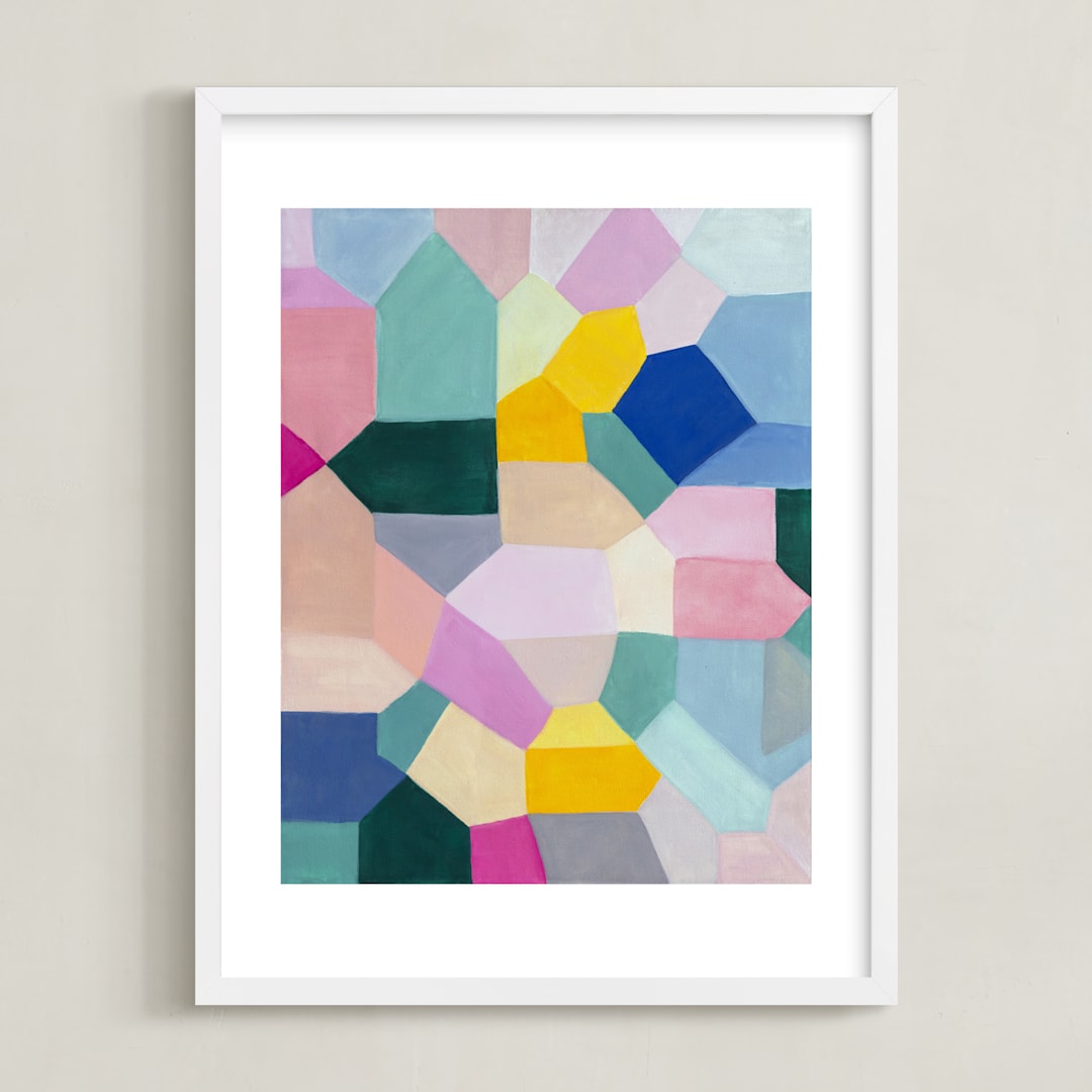 "Safe as houses" - Art Print in peach by raven erebus - Framed