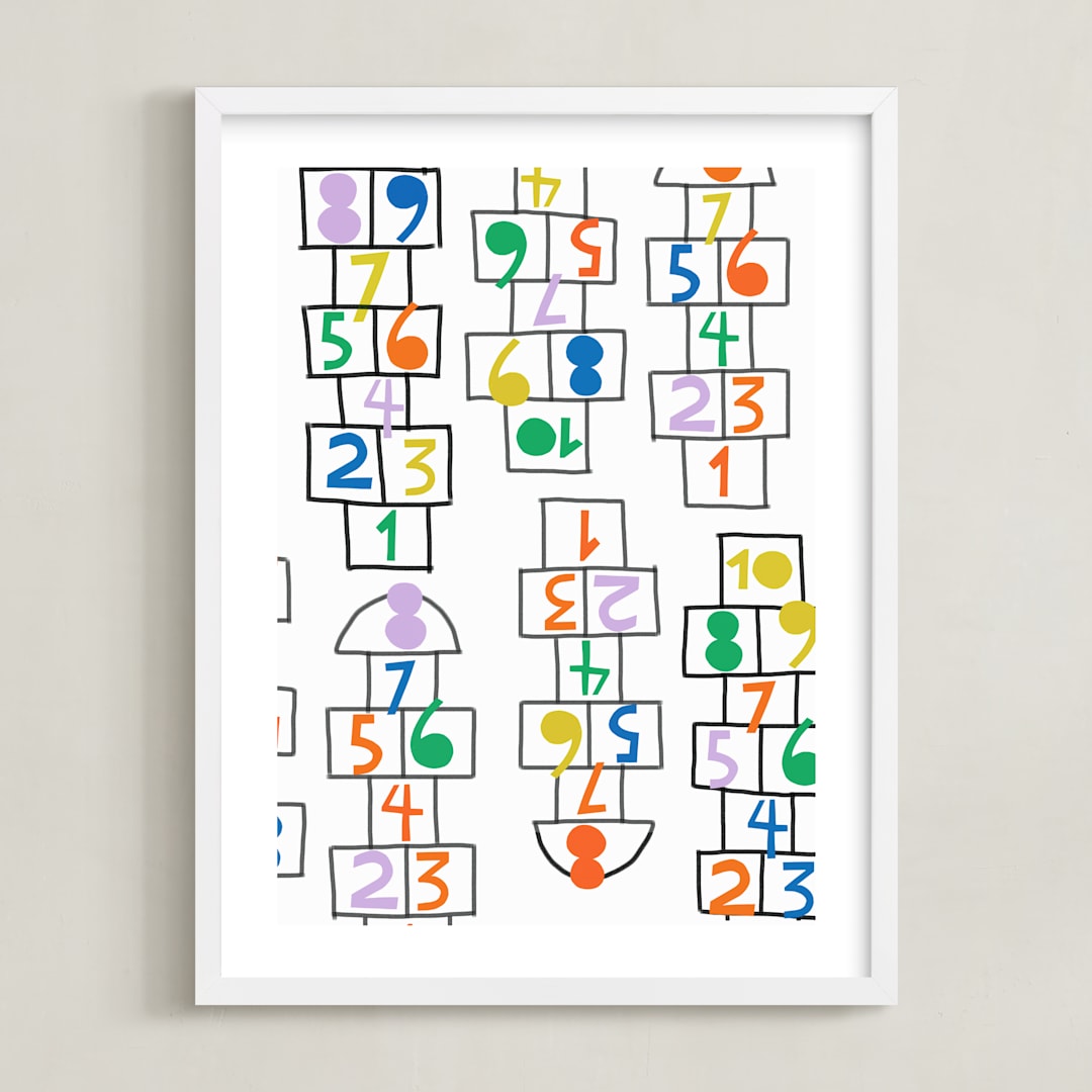 "Fun & Games II" - Art Print in Multi by Ampersand Design Studio - Framed