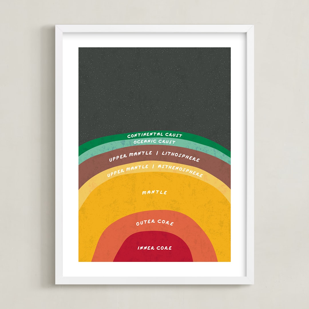 "The Earth" - Art Print in Magma by Erica Krystek - Framed