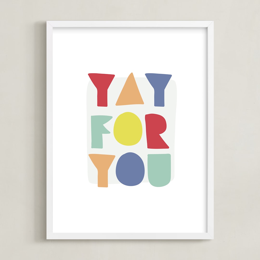 "yay for you" - Art Print in carnival by Lea Delaveris - Framed