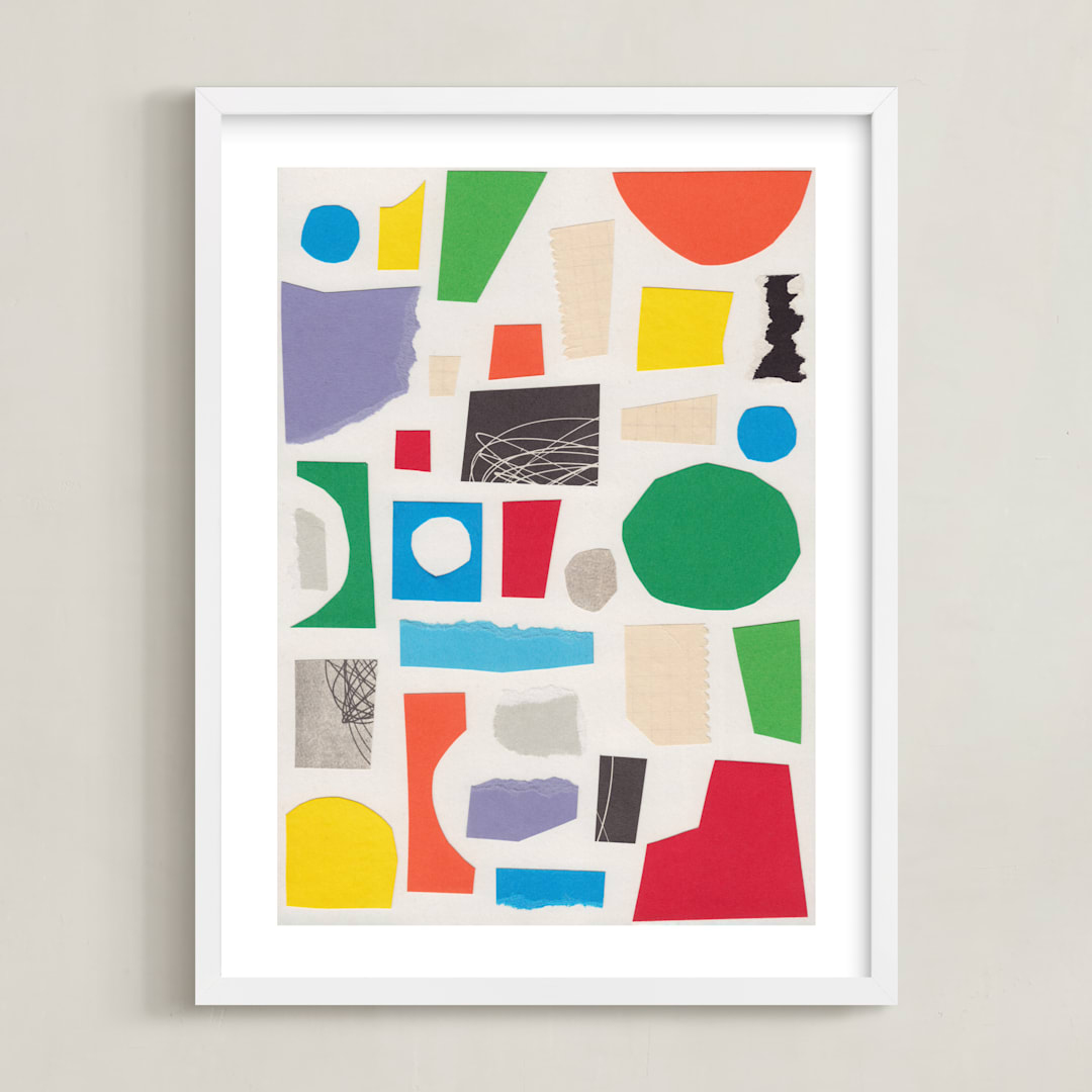 "Paper Playground" - Art Print in Sherbet by Alisa Galitsyna - Framed