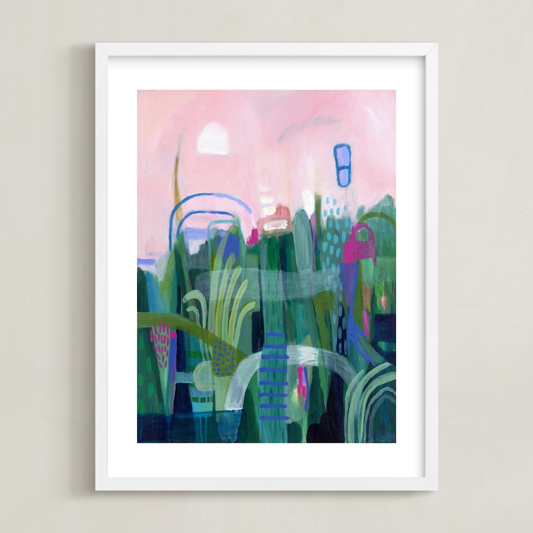 "Feel So Fine" - Art Print in Emerald Green by Sarina Diakos - Framed