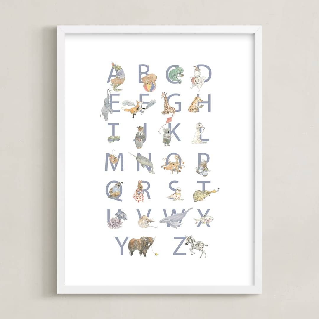 "The Animalphabet" - Art Print in Sand by Genevra Bell - Framed