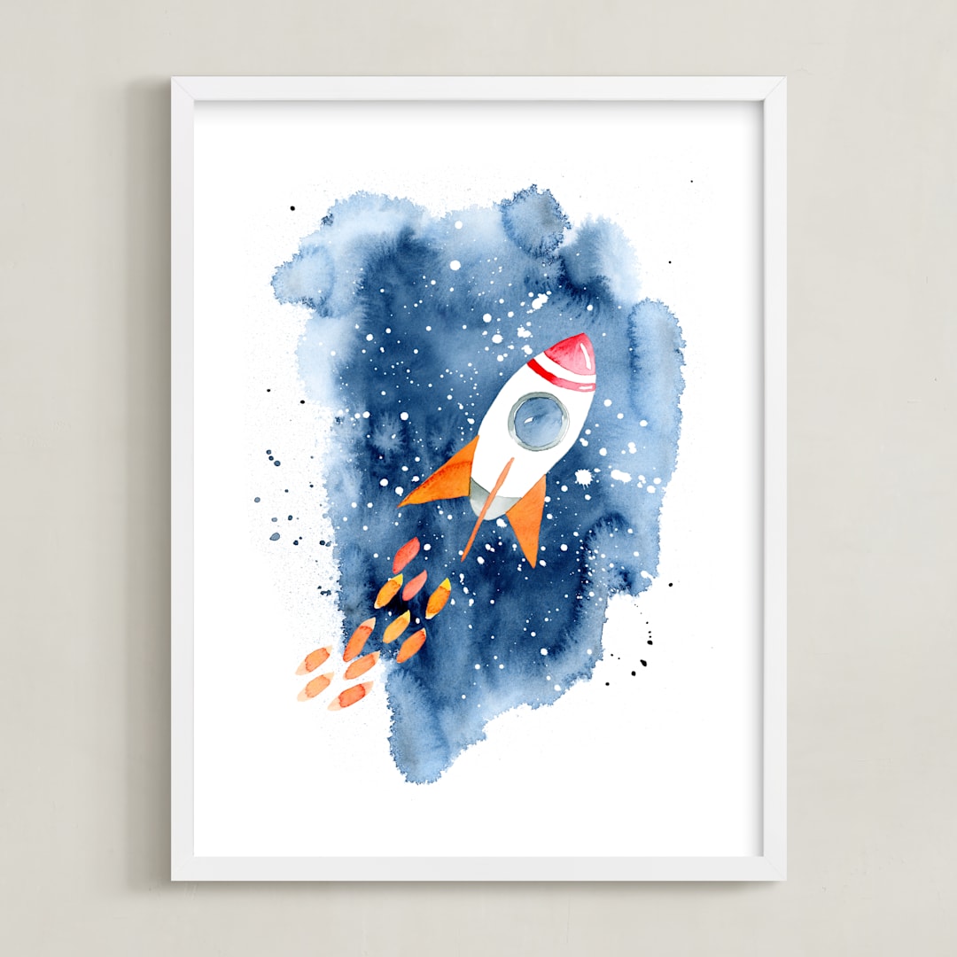 "Space Adventure" - Art Print in Starry Sky by Katrina Pete - Framed
