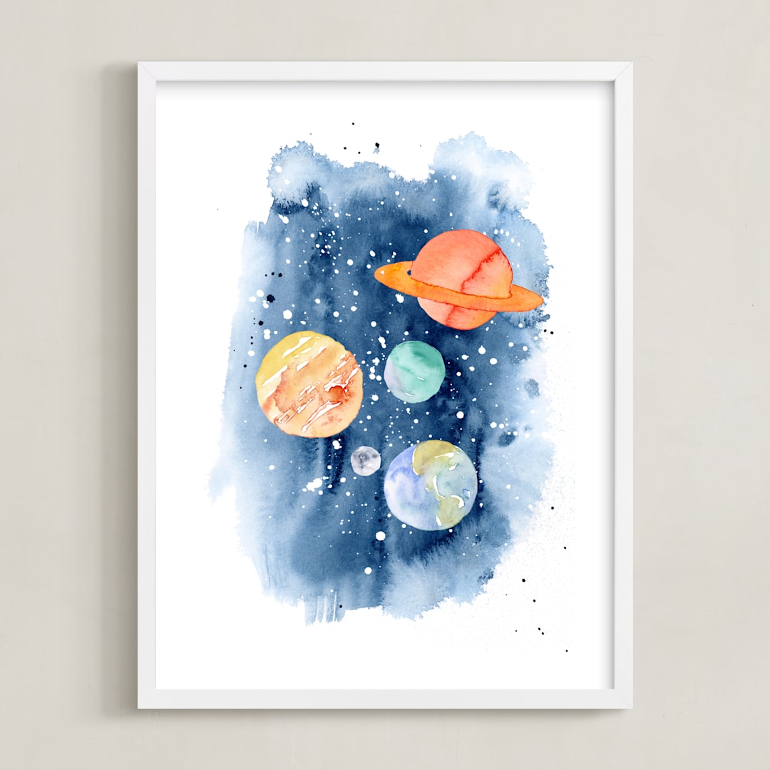 "Planetary Adventure" - Art Print in Celestial by Katrina Pete - Framed