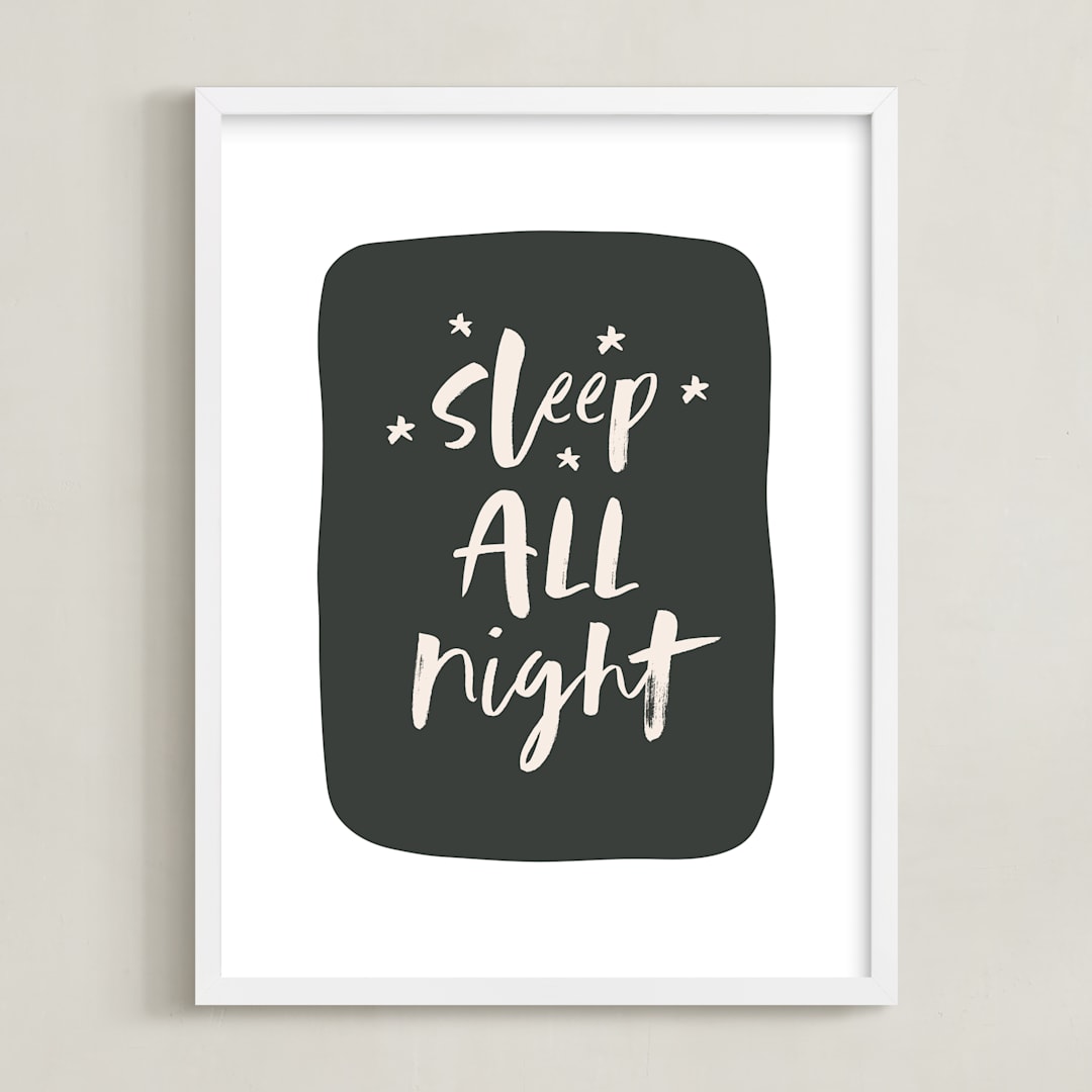 "Night & Day" - Art Print in Black by Erica Krystek - Framed