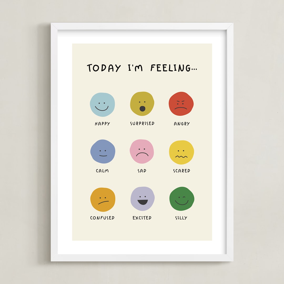 "feelings" - Art Print in Ivory by Ellen Schlegelmilch - Framed