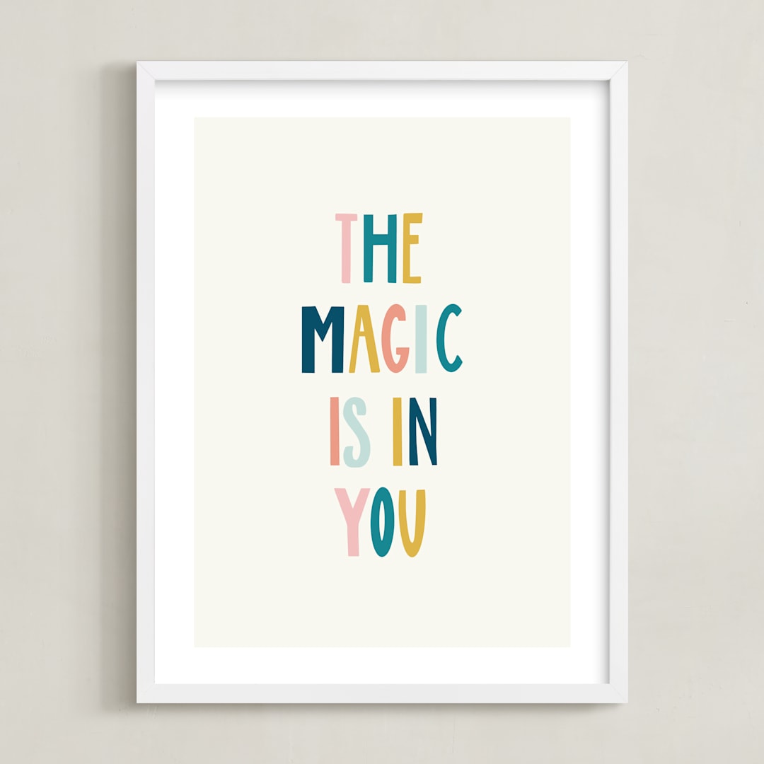 "the magic is in you" - Art Print in Buttercream by Elizabeth Bishop - Framed