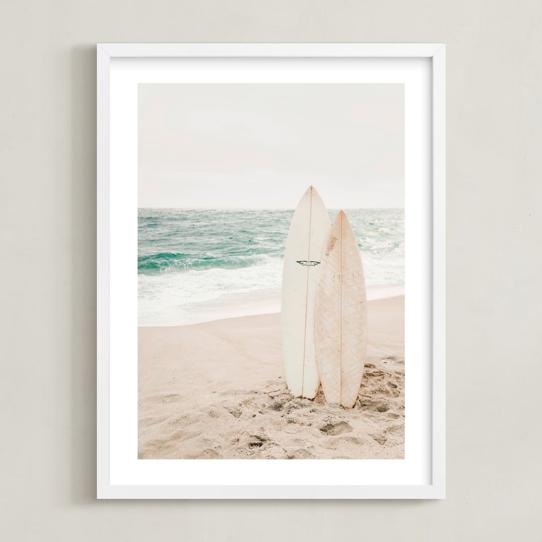 "two boards" - Art Print in Sand by Kamala Nahas - Framed