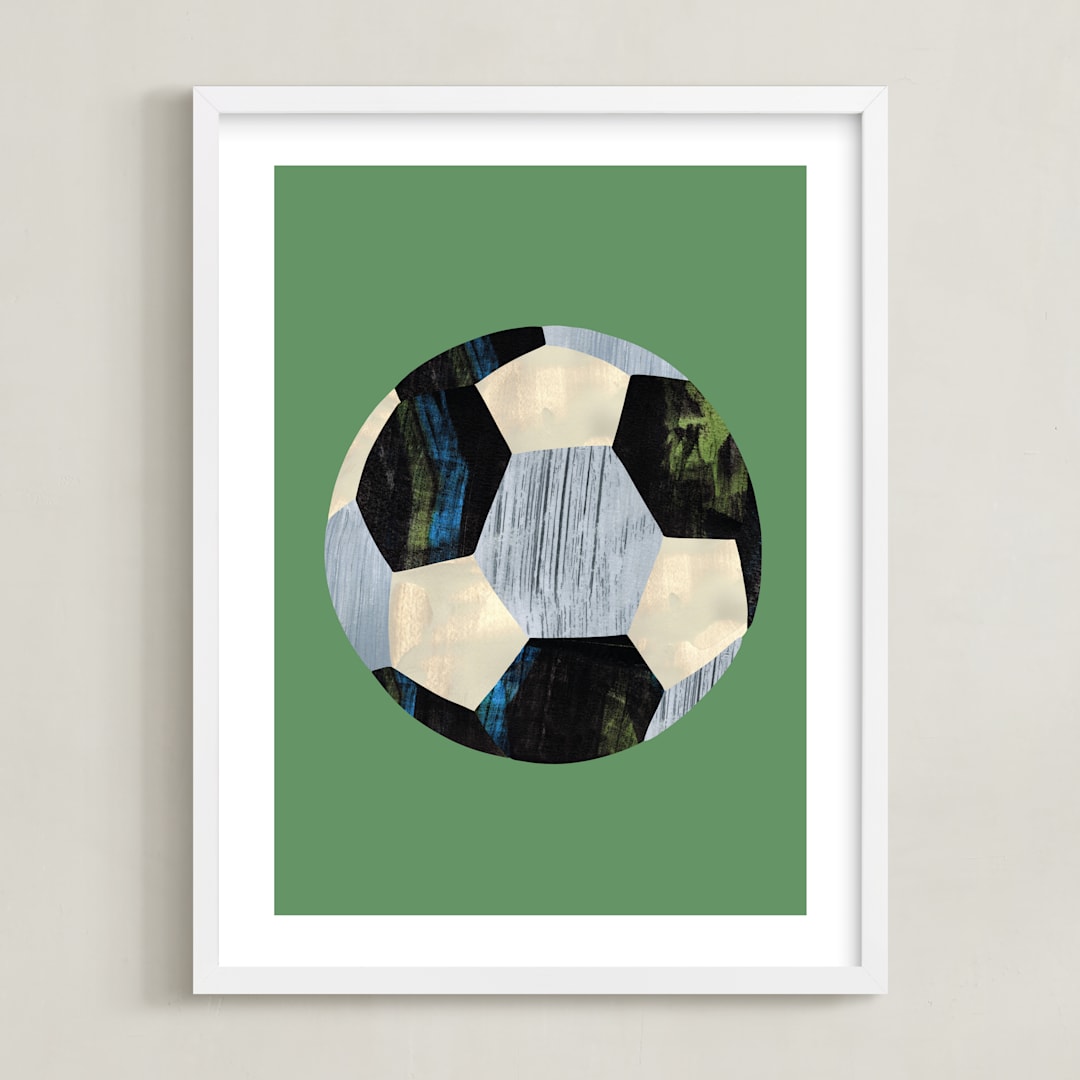 "Let's Play! 3" - Art Print in Grass by Alethea and Ruth - Framed