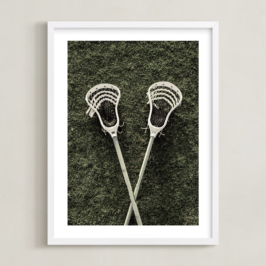 "Lacrosse" - Art Print in Field by Heather Deffense - Framed