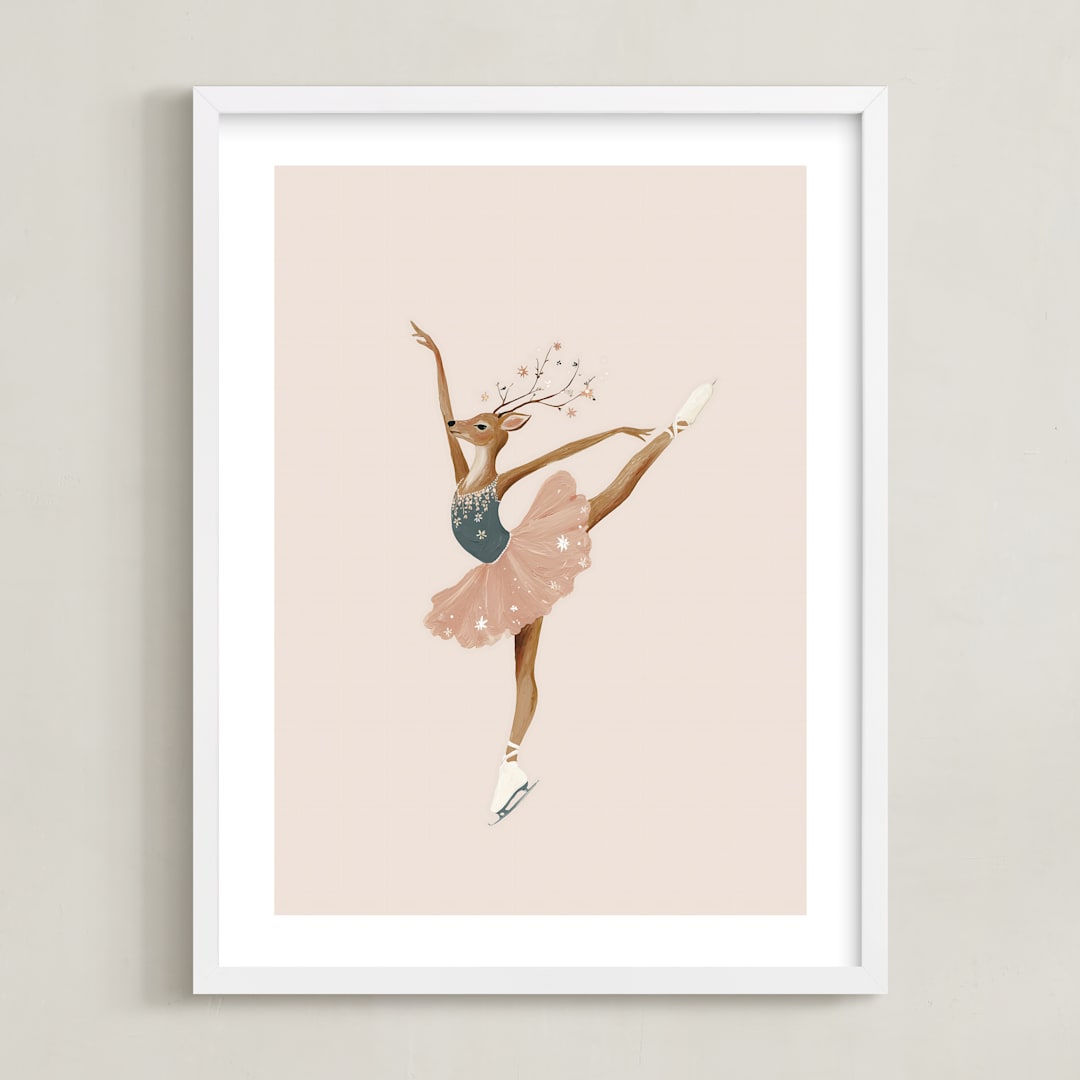 "Animal All-Stars 7" - Art Print in Dusty Beige by Malunio - Framed