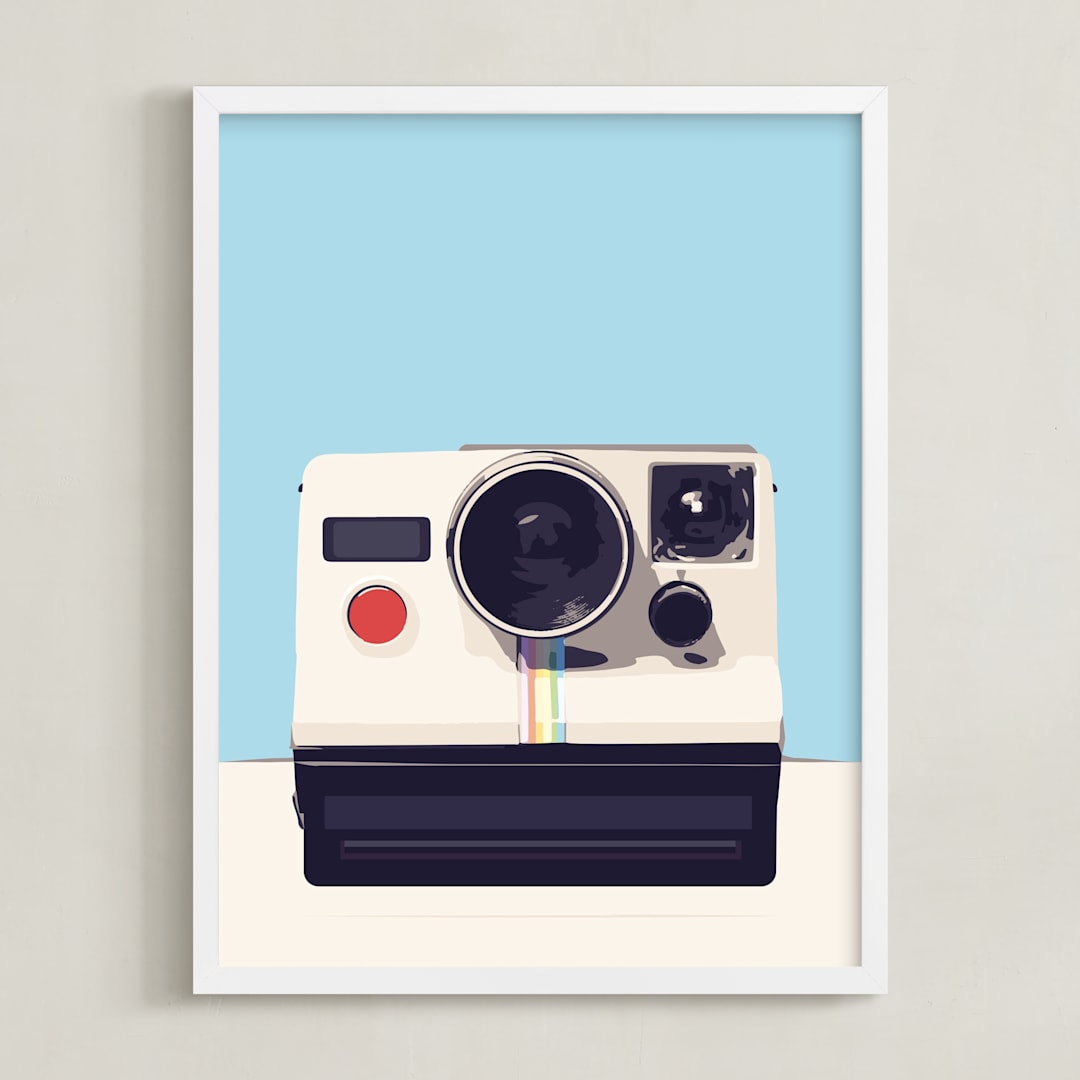 "camera" - Art Print in regent st blue by Leanne Friedberg - Framed