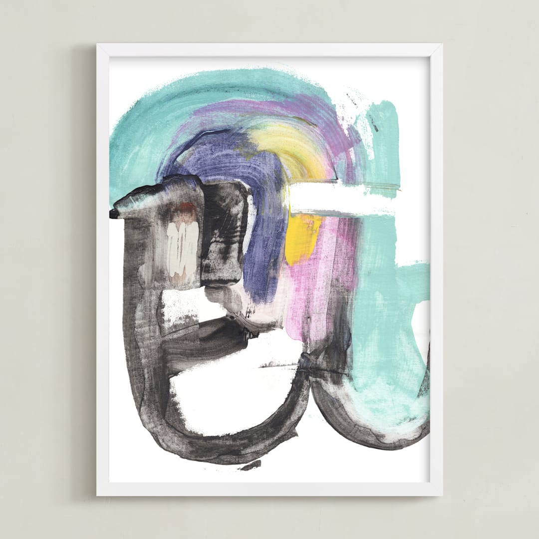 "Ghost Writer" - Art Print in Turquoise by Misty Hughes - Framed