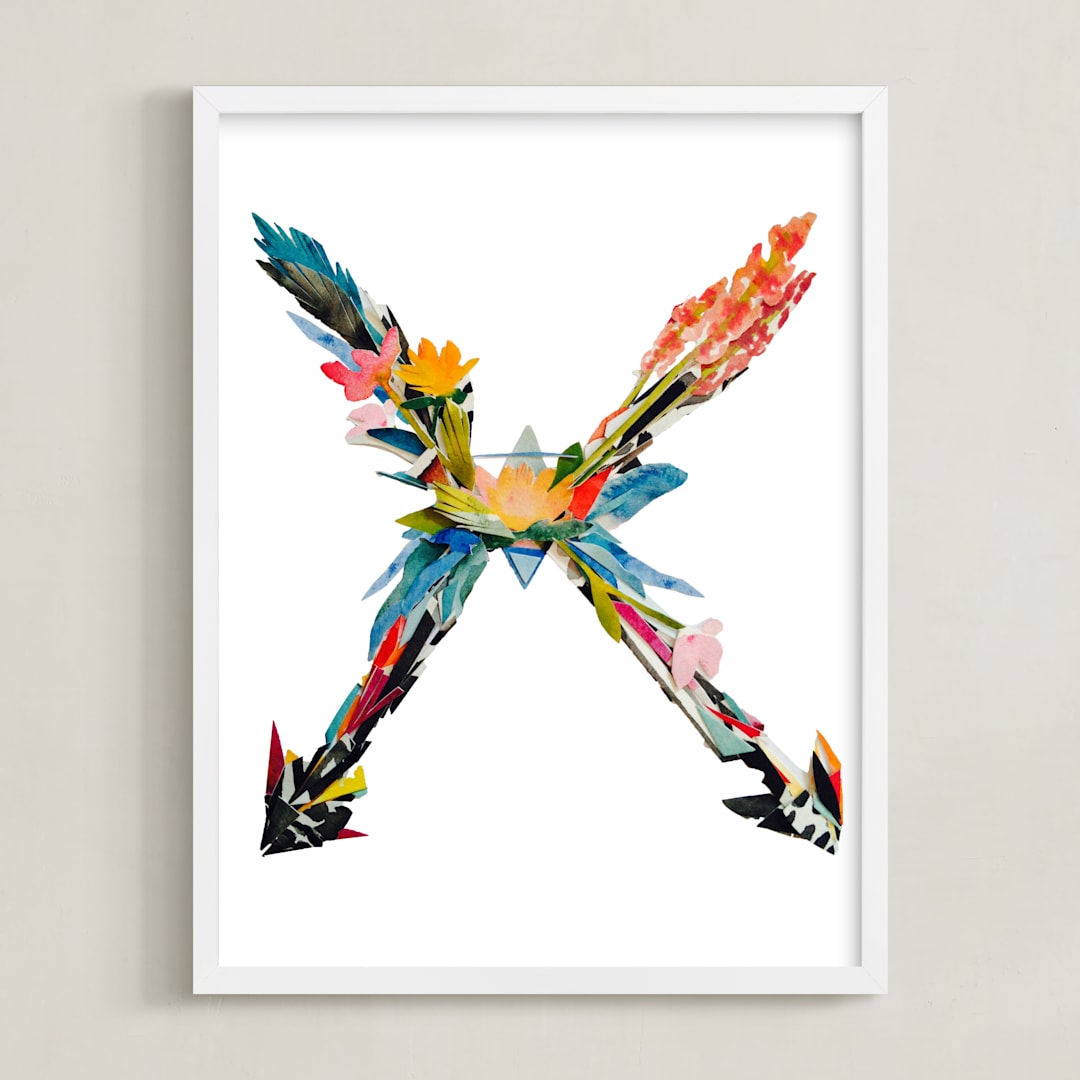 "Collage letter X" - Art Print in xenon by Kiana Lee - Framed