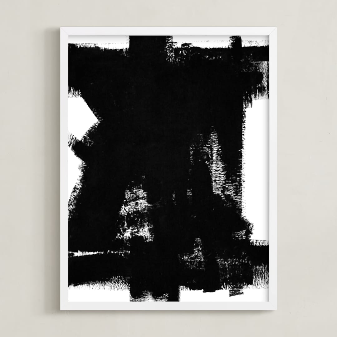 "Back in Black" - Art Print in Black and White by Ilana Greenberg - Framed