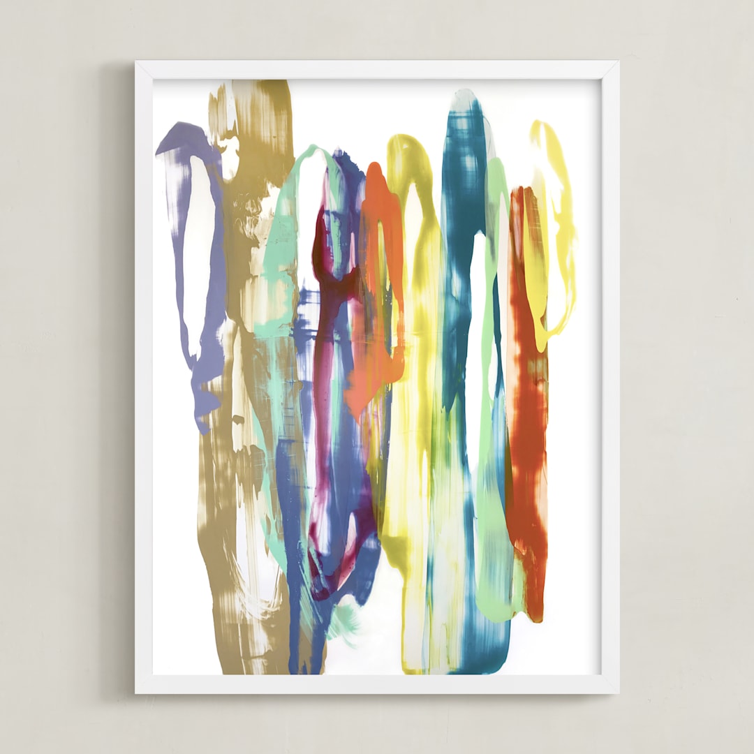 "Girl Wonder" - Art Print in Salmon by Misty Hughes - Framed