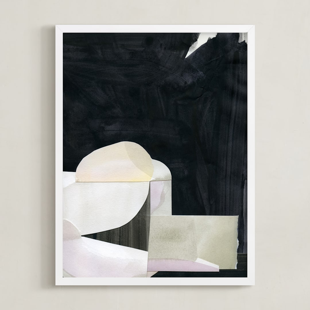 "Construct 4 " - Art Print in Neutrals with hints of color by Ashleigh Ninos - Framed