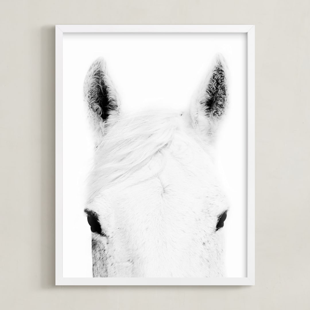 "Snow Ready" - Art Print in Snow by Robin Ott - Framed