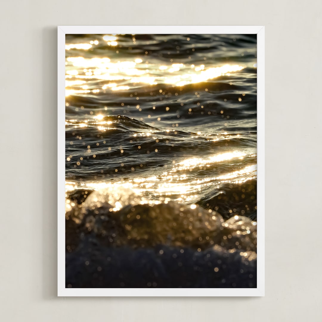 "Sea Sparkle II" - Art Print in champagne by KIMBERLY SMITH - Framed
