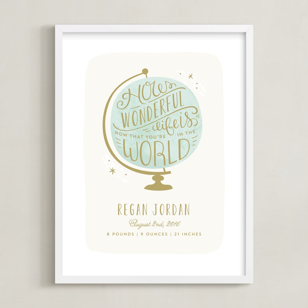 "How Wonderful" - Personalized Art Print in Night Sky by Laura Hankins - Framed