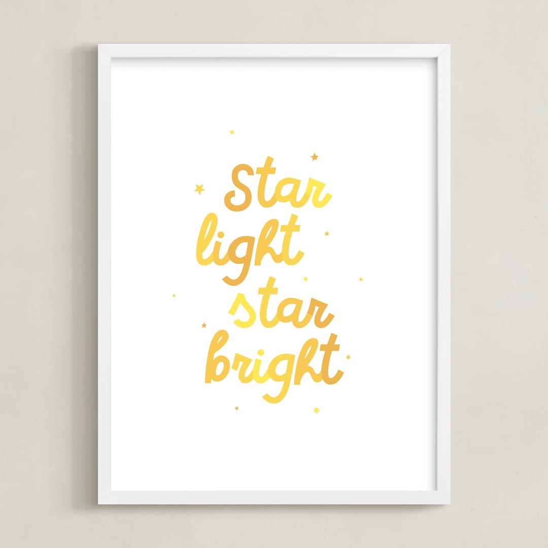 "Star Light Star Bright" - Art Print in Twinkle by Lea Delaveris - Framed
