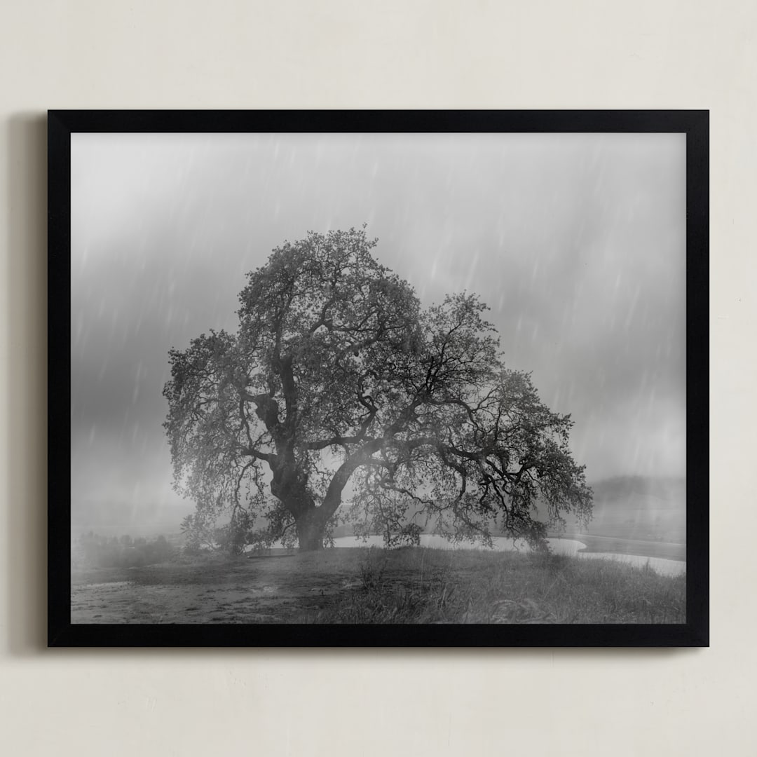 "in the rain" - Art Print in Stormy by Crystal Lynn Collins - Framed