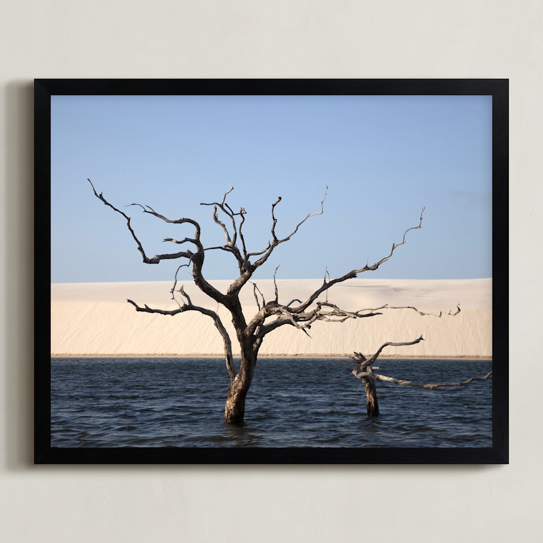 "Life cycle 1" - Art Print in Blue by Eliane Lamb - Framed