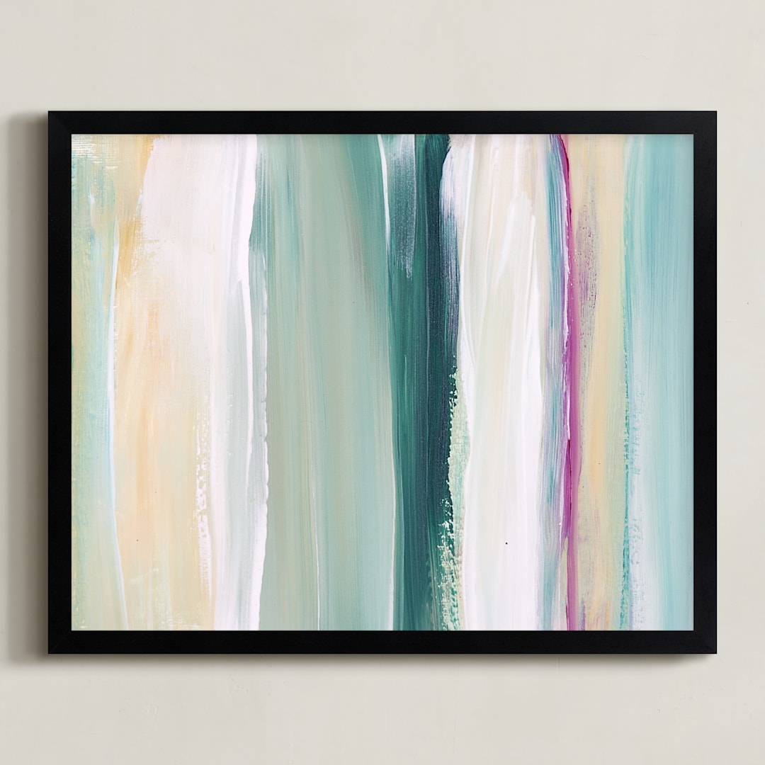 "Grace" - Art Print in Teal by Artsy Canvas Girl Designs - Framed