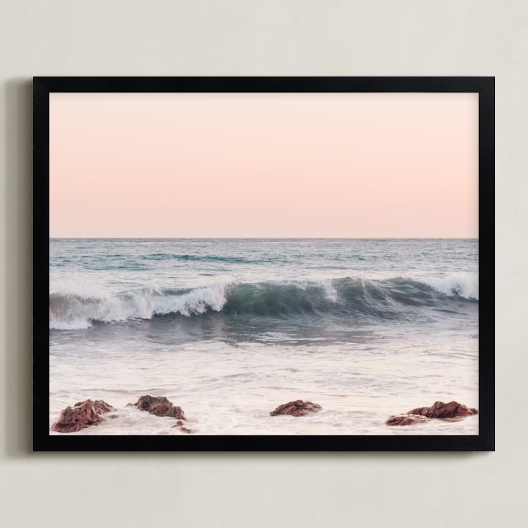 "Malibu View No.3" - Art Print in coastal blush by Kamala Nahas - Framed