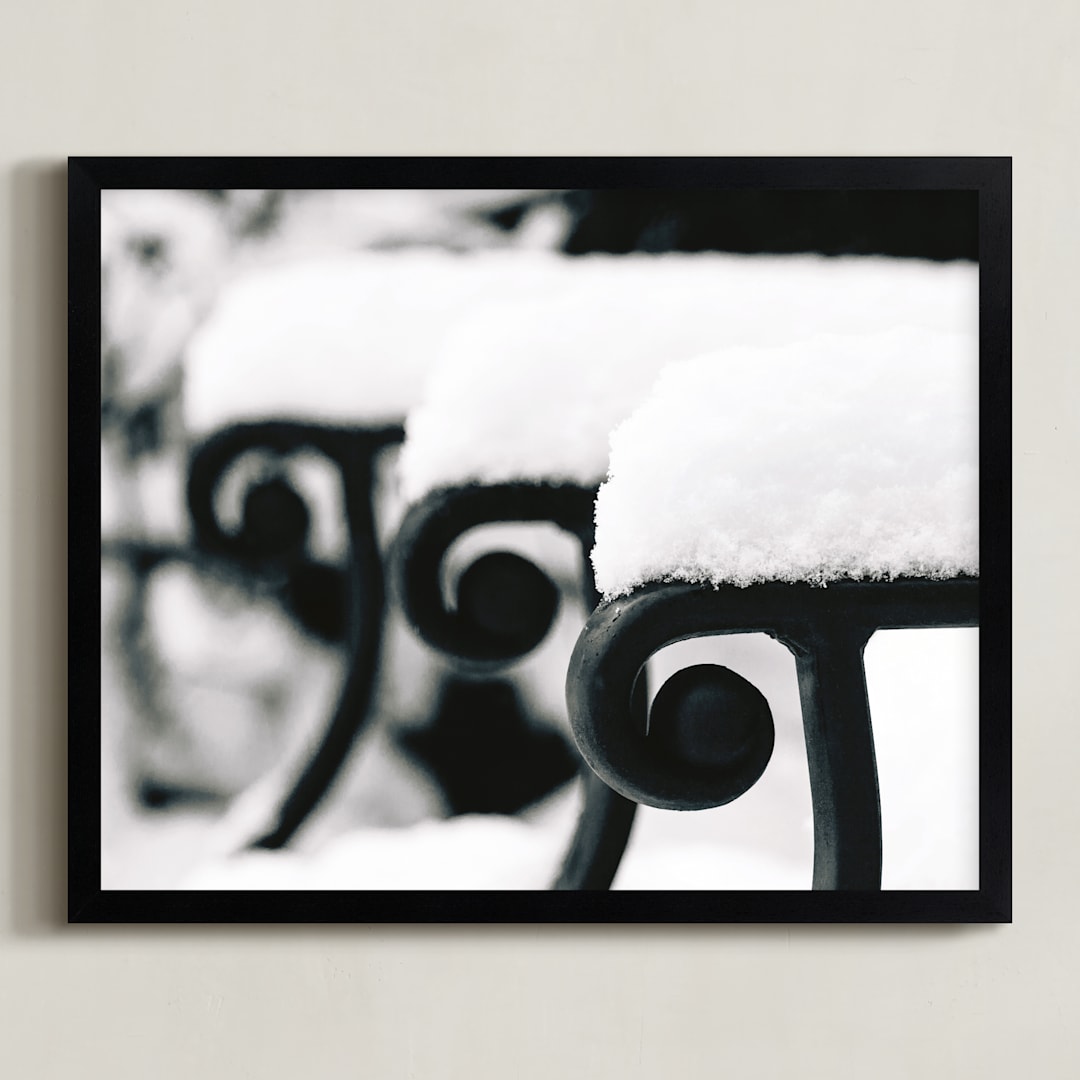 "Cold Iron" - Art Print in Black by Elky Ink - Framed
