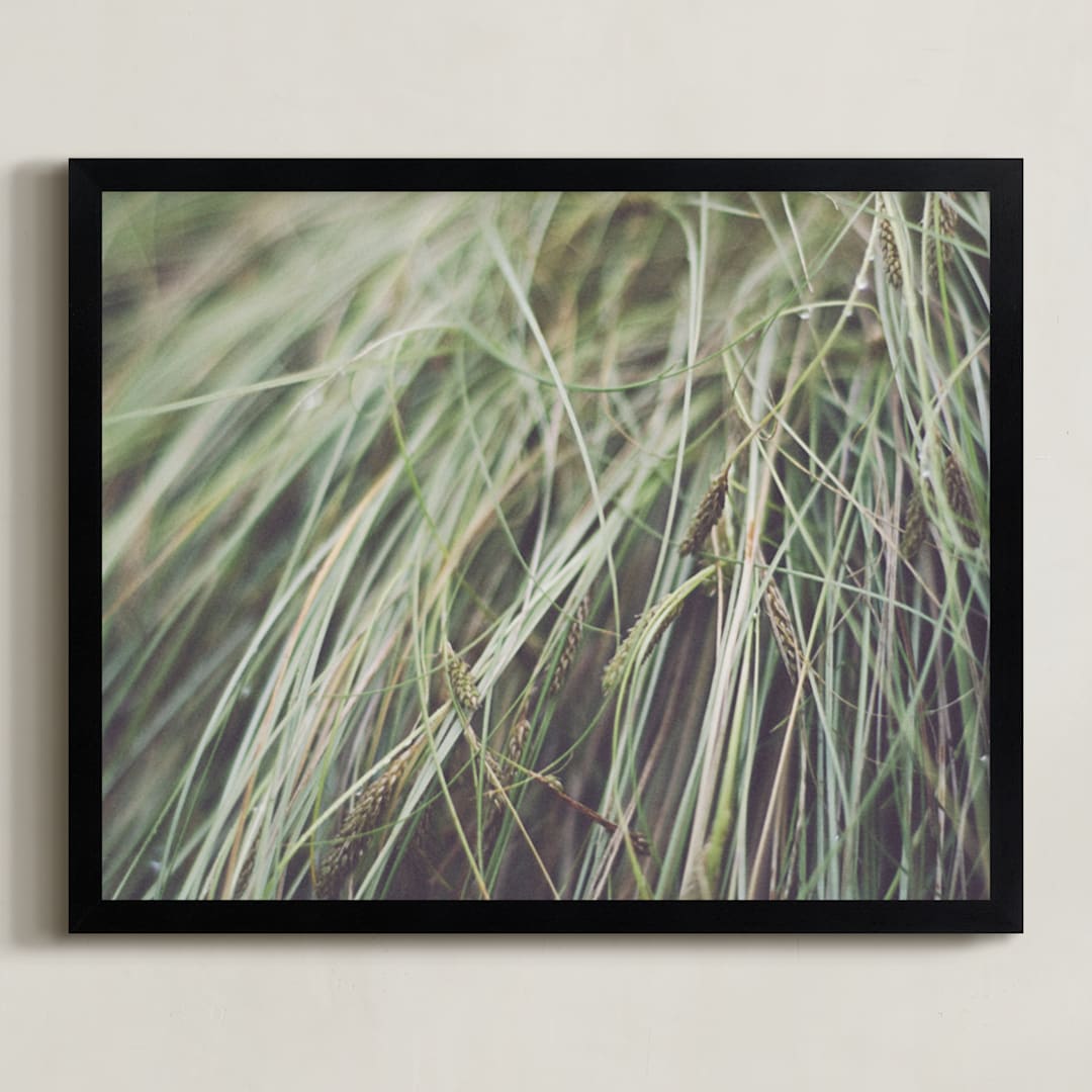 "GRASS" - Art Print in natural green by Stacy Cooke - Framed