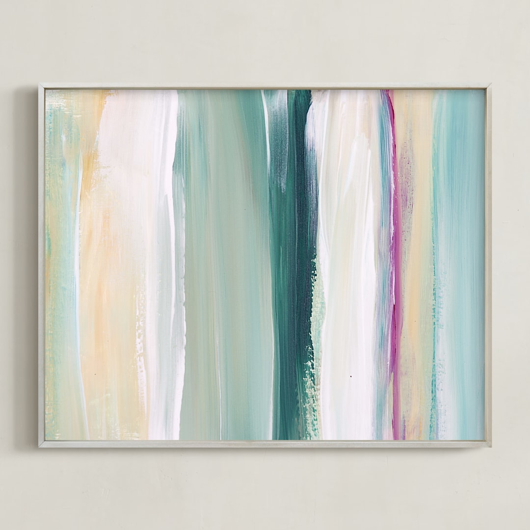 "Grace" - Art Print in Teal by Artsy Canvas Girl Designs - Framed