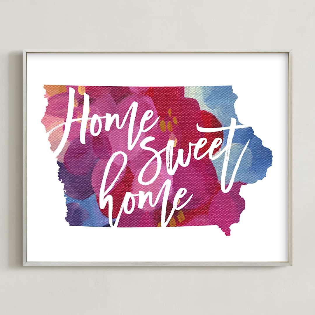 "Iowa (Wild Prairie Rose)" - Art Print in Rose by Holly Whitcomb - Framed