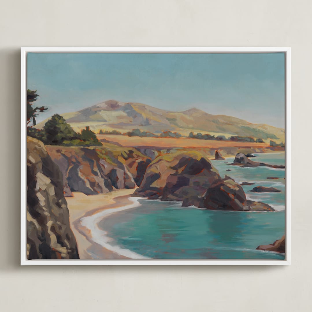 "The Wild Sonoma Coast" - Art Print in Pacific Blue by Amanda Phelps - Framed Canvas