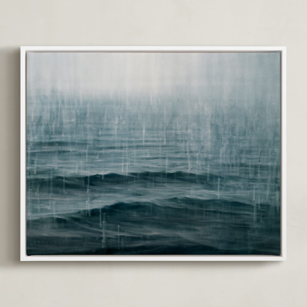 "Snows of Pend Oreille" - Art Print in Night by Brian Sostrom - Framed Canvas